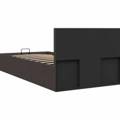 vidaXL - Bed met opbergruimte - Hydraulische - Donkergrijs - Stof - 100x200 cm