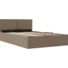 vidaXL - Bed met opbergruimte - Hydraulische - Taupe - Stof - 120x200 cm