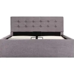 vidaXL - Bed met opbergruimte - Hydraulische - Taupe - Stof - 120x200 cm