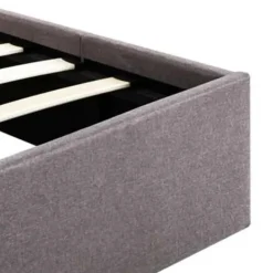vidaXL - Bed met opbergruimte - Hydraulische - Taupe - Stof - 120x200 cm