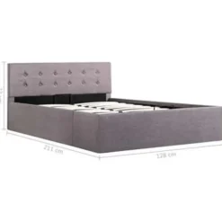 vidaXL - Bed met opbergruimte - Hydraulische - Taupe - Stof - 120x200 cm