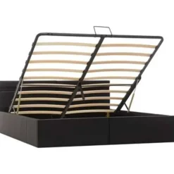 vidaXL - Bed met opbergruimte en LED - Zwart - Kunstleer - 160x200 cm