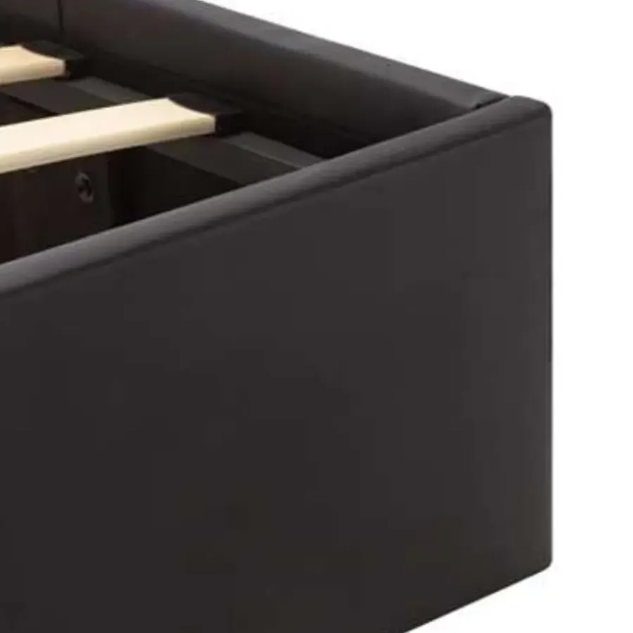 vidaXL - Bed met opbergruimte en LED - Zwart - Kunstleer - 160x200 cm