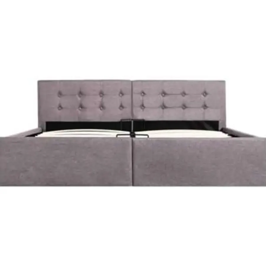 vidaXL - Bed met opbergruimte - Hydraulische stang - Taupe - Stof - 160x200 cm