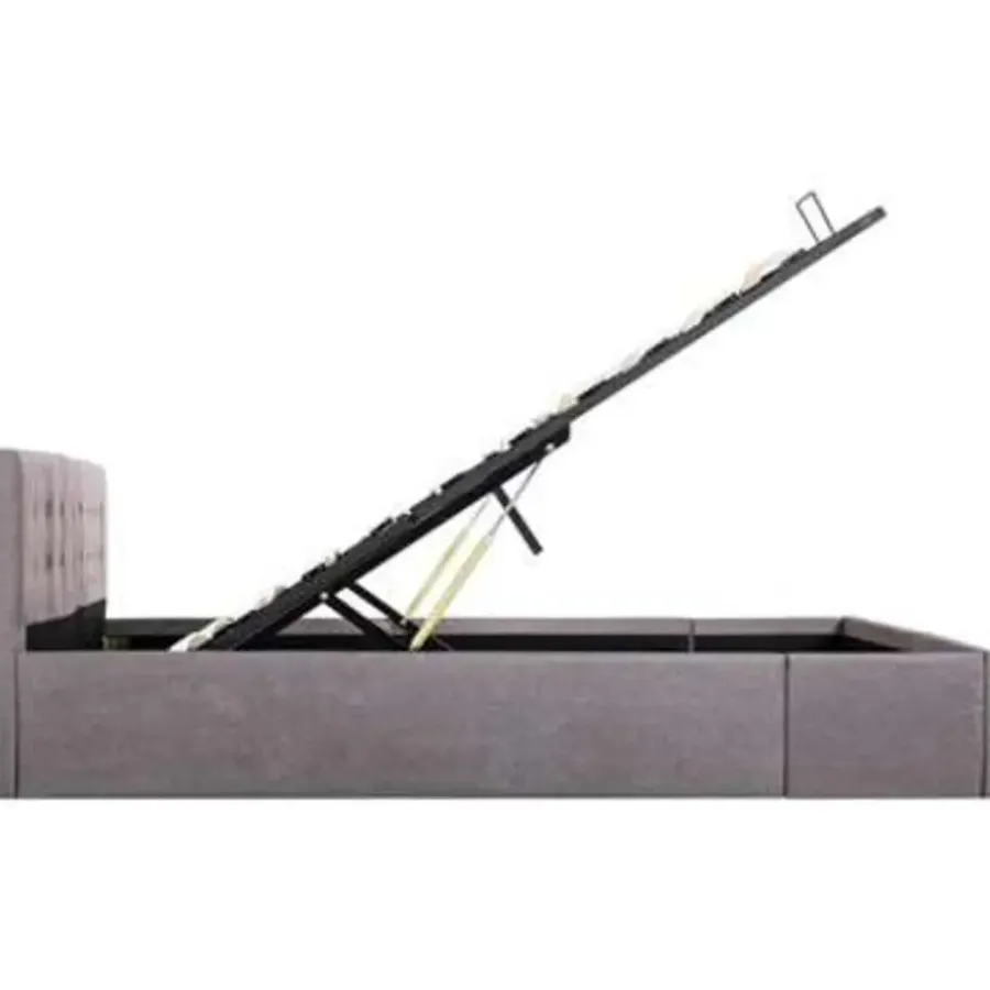 vidaXL - Bed met opbergruimte - Hydraulische stang - Taupe - Stof - 160x200 cm