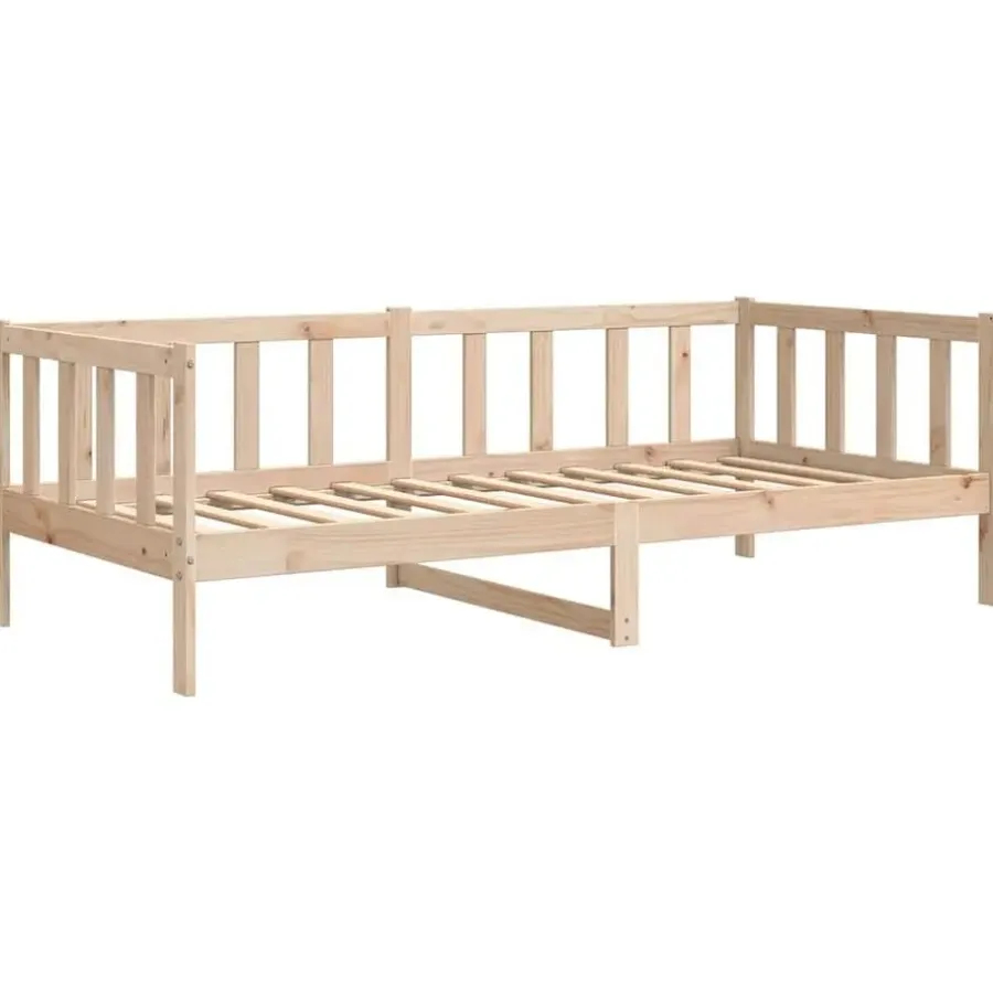 1-Persoons Bedden-vidaXL - Bedbank - Naturel - Grenenhout - 90x200 cm