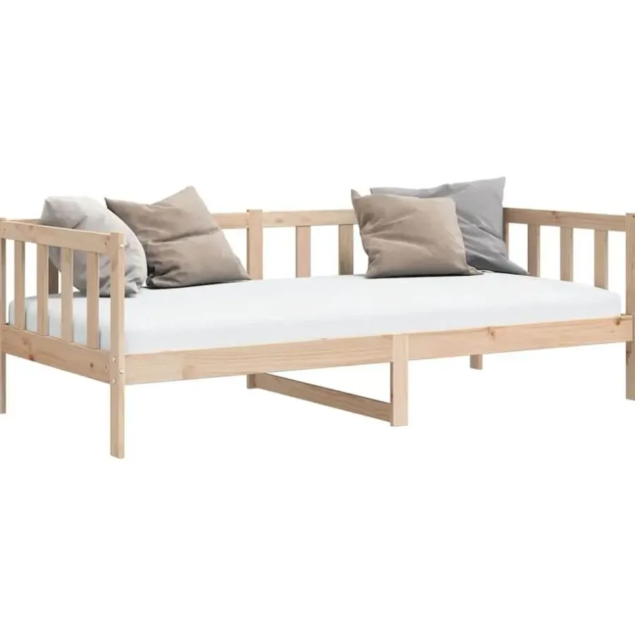 1-Persoons Bedden-vidaXL - Bedbank - Naturel - Grenenhout - 90x200 cm
