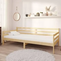 vidaXL - Bedbank - Naturel - Massief grenenhout - 90x200 cm