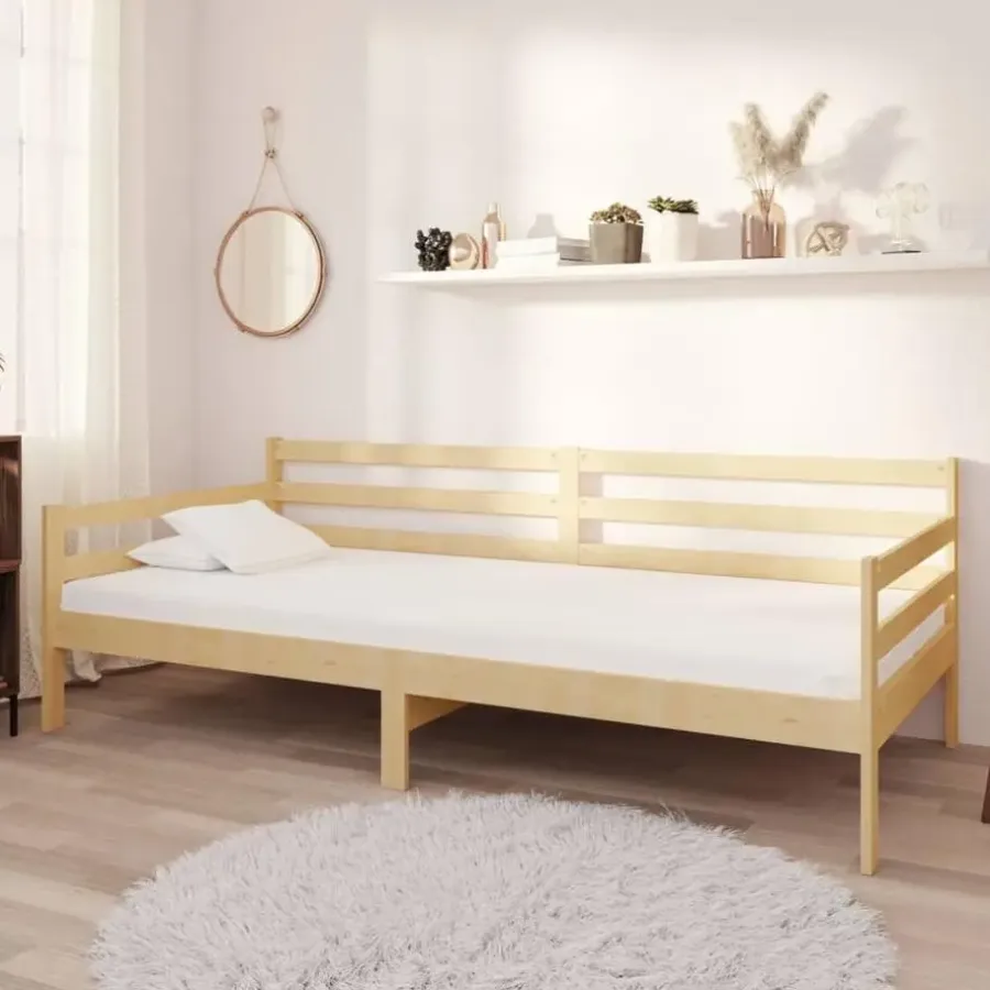 vidaXL - Bedbank - Naturel - Massief grenenhout - 90x200 cm