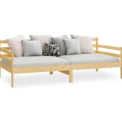 vidaXL - Bedbank - Naturel - Massief grenenhout - 90x200 cm
