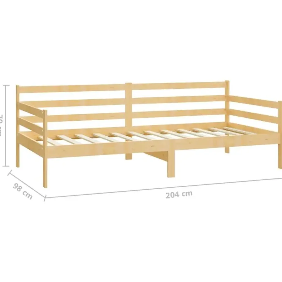 vidaXL - Bedbank - Naturel - Massief grenenhout - 90x200 cm