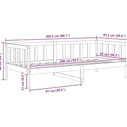 1-Persoons Bedden-vidaXL - Bedbank - Wit - Massief grenenhout - 90x200 cm