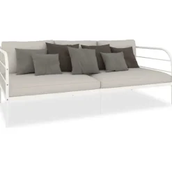 1-Persoons Bedden-vidaXL - Bedbank - Wit - Metaal - 90x200 cm