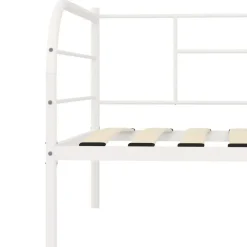 1-Persoons Bedden-vidaXL - Bedbank - Wit - Metaal - 90x200 cm