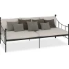 vidaXL - Bedbank excl lade - Zwart - Metaal - 90 x 200 cm