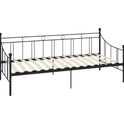 vidaXL - Bedbank excl lade - Zwart - Metaal - 90 x 200 cm
