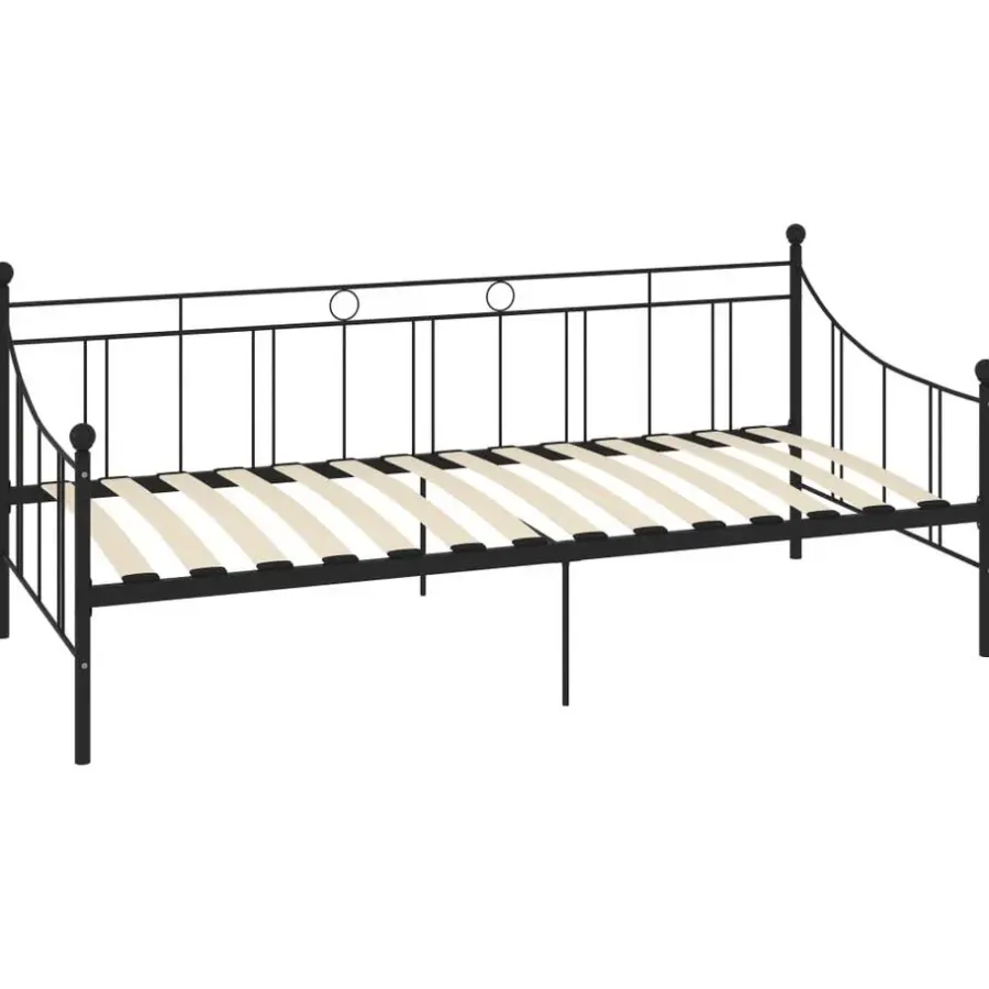 vidaXL - Bedbank excl lade - Zwart - Metaal - 90 x 200 cm