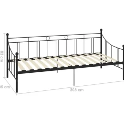 vidaXL - Bedbank excl lade - Zwart - Metaal - 90 x 200 cm