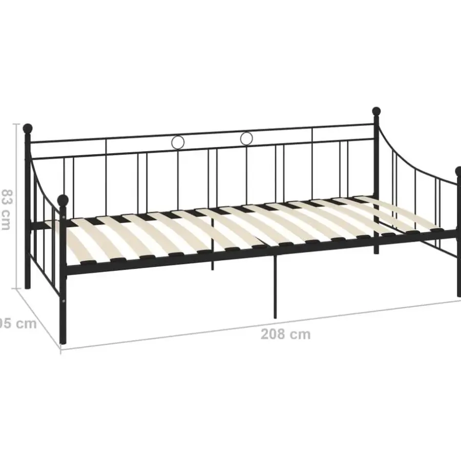 vidaXL - Bedbank excl lade - Zwart - Metaal - 90 x 200 cm