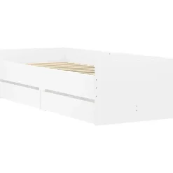 vidaXL - Bedframe met lades - Wit - Bewerkt hout - 90 x 190 cm