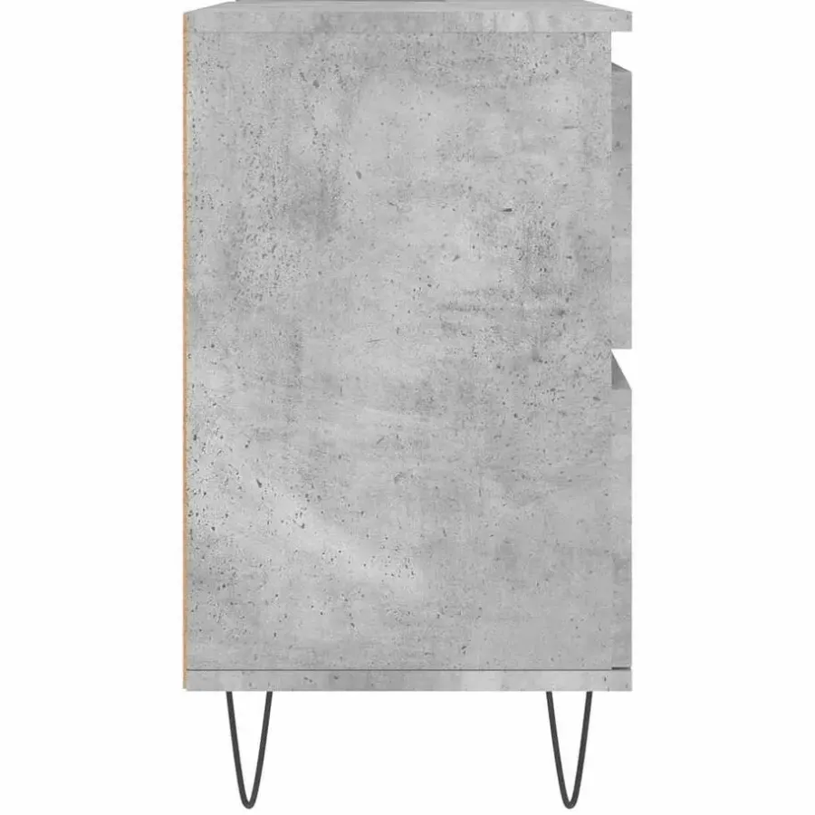 vidaXL - Betongrijs Wastafelonderkast - 1 deur 4 lades - Hout - 80x33x60 cm