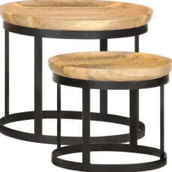 Bijzettafels-vidaXL - Bijzettafel - Bruin - Hout