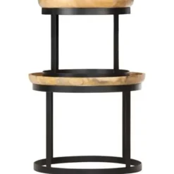 Bijzettafels-vidaXL - Bijzettafel - Bruin - Hout