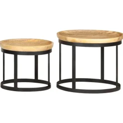 Bijzettafels-vidaXL - Bijzettafel - Bruin - Hout