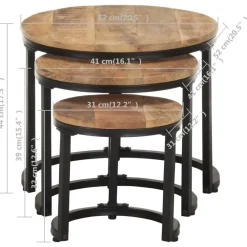 Bijzettafels-vidaXL - Bijzettafel - Bruin - Hout - 3 stuks