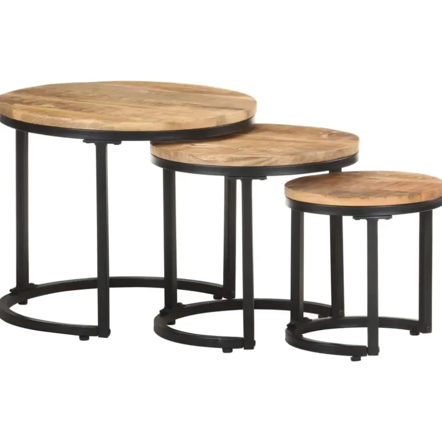 Bijzettafels-vidaXL - Bijzettafel - Bruin - Hout - 3 stuks