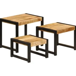 vidaXL - Bijzettafel - Bruin - Hout - 3 stuks