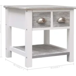 Bijzettafels-vidaXL - Bijzettafel - Grijs - Hout