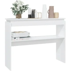 Sidetables-vidaXL - Bijzettafel - Wit - Bewerkt hout
