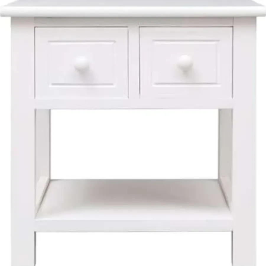 Bijzettafels-vidaXL - Bijzettafel - Wit - Hout