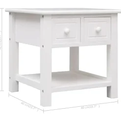 Bijzettafels-vidaXL - Bijzettafel - Wit - Hout