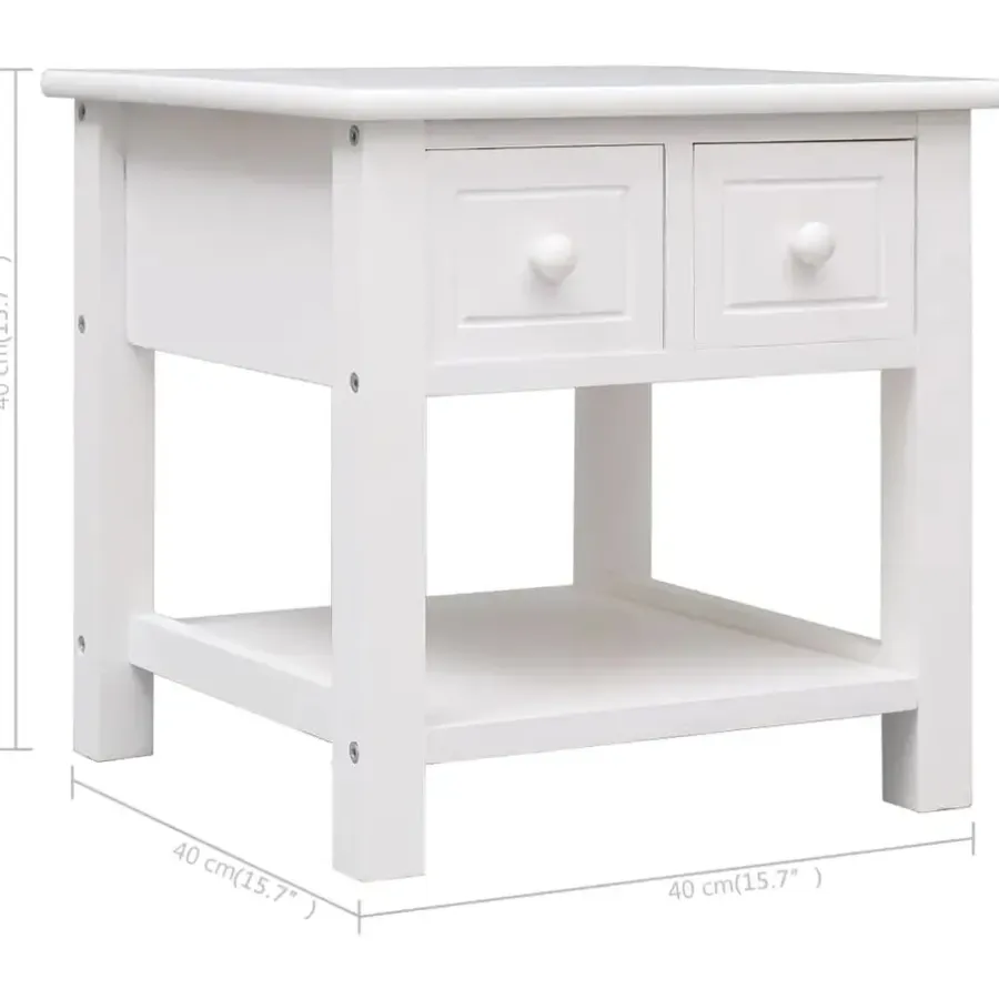 Bijzettafels-vidaXL - Bijzettafel - Wit - Hout