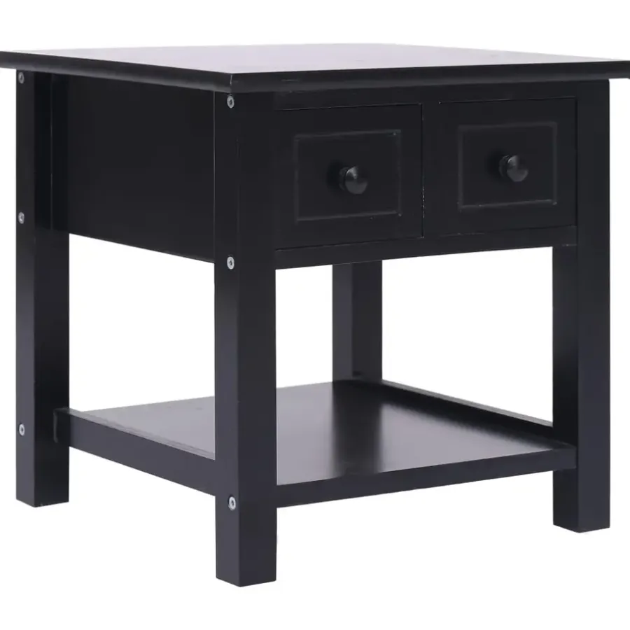 vidaXL - Bijzettafel - Zwart - Hout
