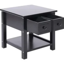 vidaXL - Bijzettafel - Zwart - Hout
