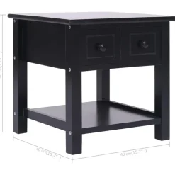 vidaXL - Bijzettafel - Zwart - Hout