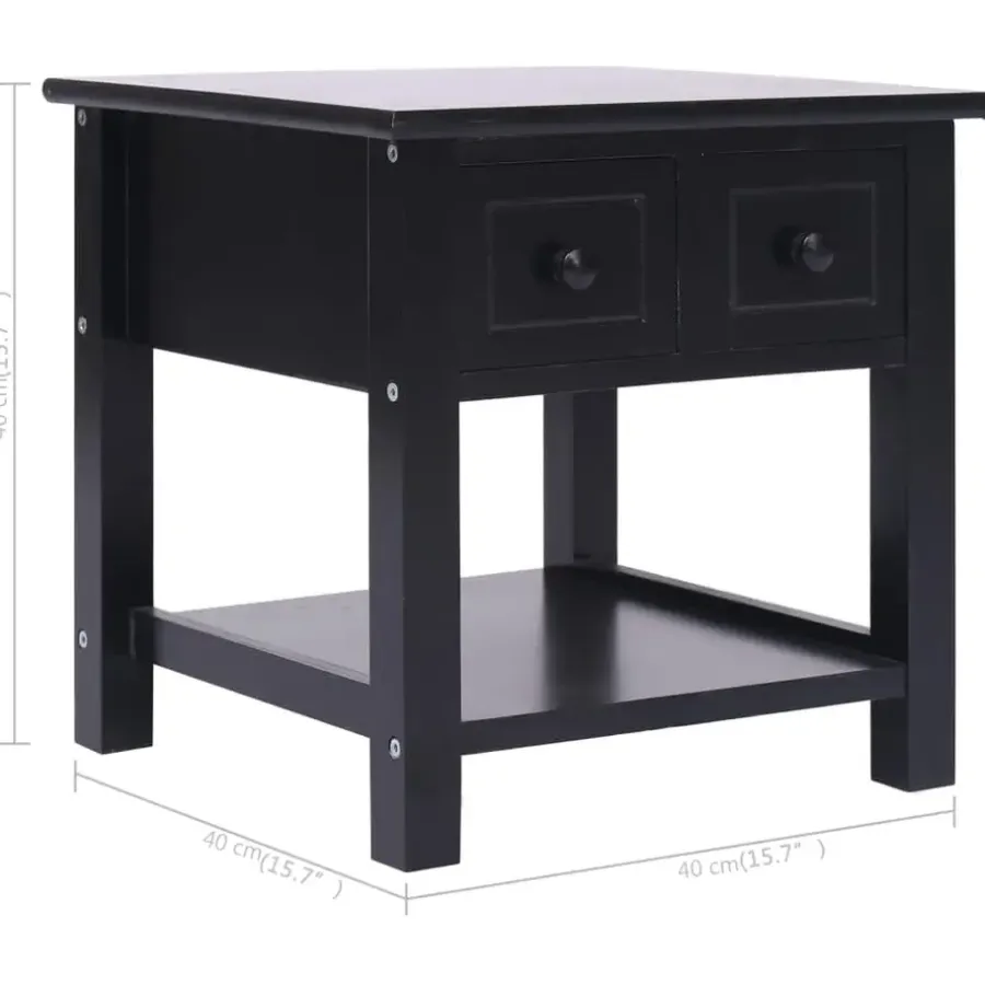 vidaXL - Bijzettafel - Zwart - Hout