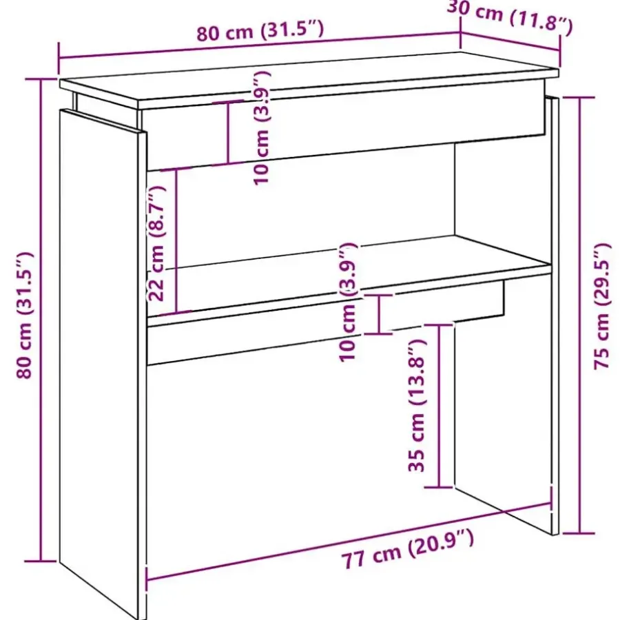 vidaXL - Bijzettafel - Zwart - Bewerkt hout