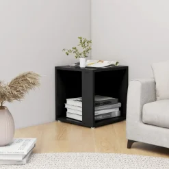 vidaXL - Bijzettafel - Zwart - Bewerkt hout - 33 x 33 x 34.5 cm