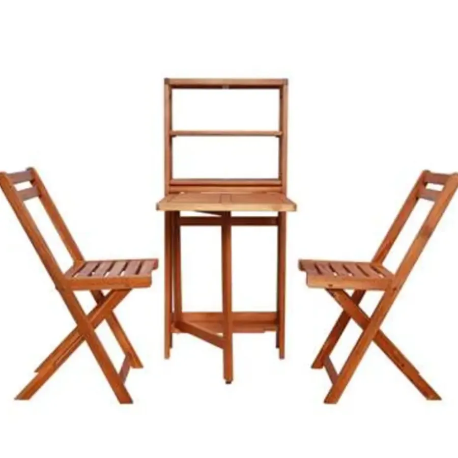 Bistro- & Balkonsets-vidaXL - Bistro Set - Bruin - Hout