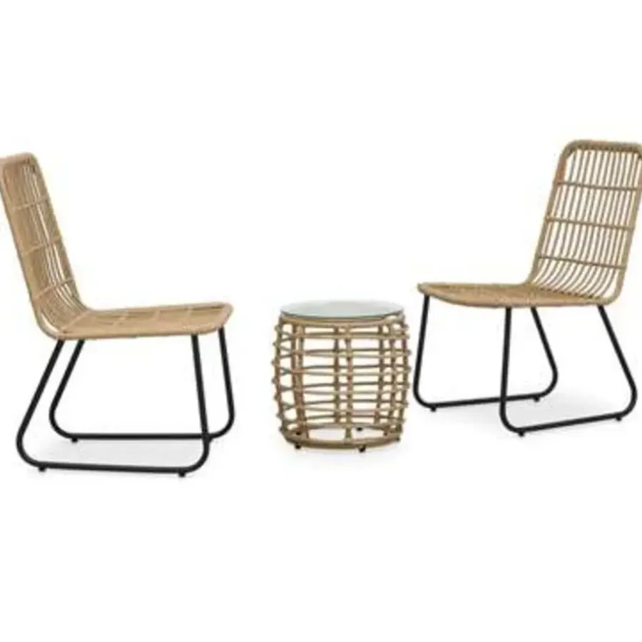 Bistro- & Balkonsets-vidaXL - Bistroset - Bruin - Poly rattan