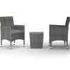 Bistro- & Balkonsets-vidaXL - Bistroset - Grijs - Poly rattan en gehard glas - 3 stuks