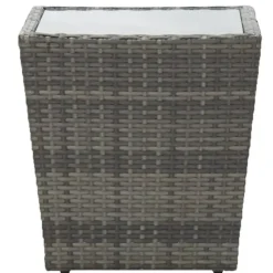 Bistro- & Balkonsets-vidaXL - Bistroset - Grijs - Poly rattan en gehard glas - 3 stuks