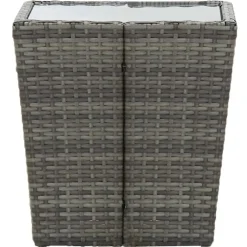 Bistro- & Balkonsets-vidaXL - Bistroset - Grijs - Poly rattan en gehard glas - 3 stuks