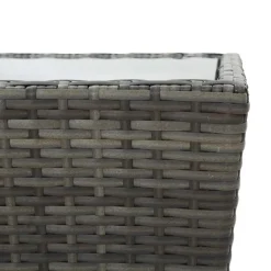 Bistro- & Balkonsets-vidaXL - Bistroset - Grijs - Poly rattan en gehard glas - 3 stuks