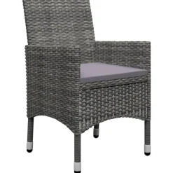Bistro- & Balkonsets-vidaXL - Bistroset - Grijs - Poly rattan en gehard glas - 3 stuks