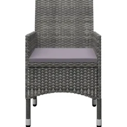 Bistro- & Balkonsets-vidaXL - Bistroset - Grijs - Poly rattan en gehard glas - 3 stuks